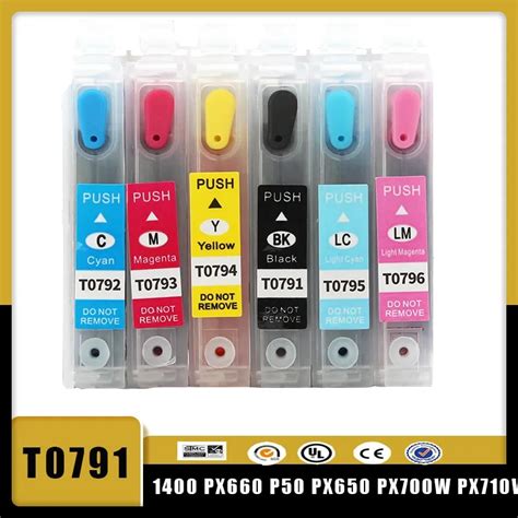 Vilaxh T0791 Refillable Ink Cartridges For Epson Stylus Photo 1400