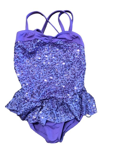 Weissman Gymnastic Dance Unitard Leotard Violet Sequi Gem