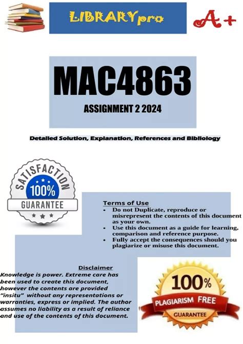 MAC4863 Assignment 2 COMPLETE ANSWERS 2024 504821 DUE 20 May 2024