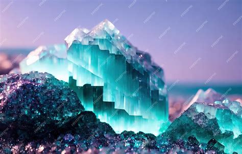 Premium Photo | Blue and green crystals amethyst crystal on a white ...