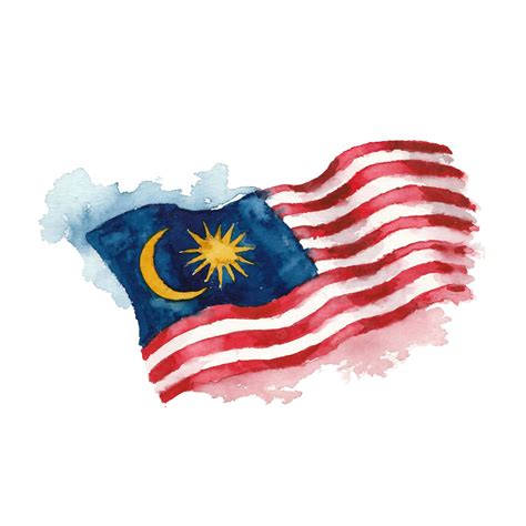 Premium Vector Watercolor Vector Graphic Illustration Of Malaysia Flag