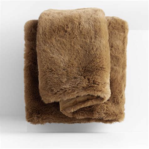 Caramel Brown Faux Fur Holiday Throw Blanket X Reviews Crate