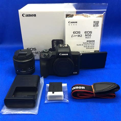 最大94オフ Canon ミラーレス一眼カメラ EOS Kiss M2 標準ズームレンズキット ブラック KISSM2BK 1545