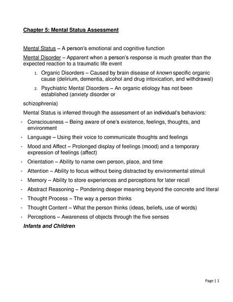 Chapter Mental Status Assessment Chapter Mental Status