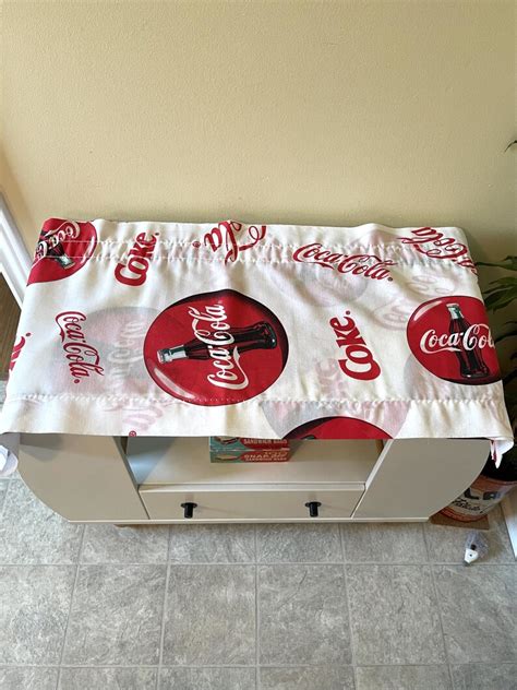 Vintage Coca Cola Fabric Curtain Valence Retro Look Etsy