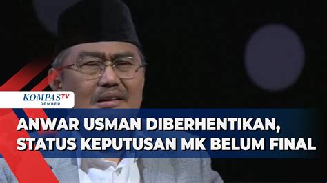 Jimly Jika Anwar Usman Diberhetikan Tidak Hormat Maka Putusan Mk