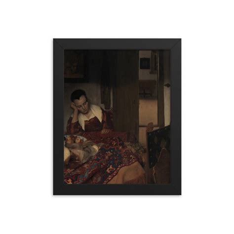 Johannes Vermeer A Maid Asleep 1657 Framed Art Print Etsy