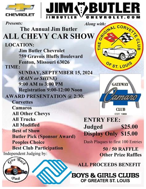 The Annual Jim Butler All Chevy Car Show Gateway Camaro Club