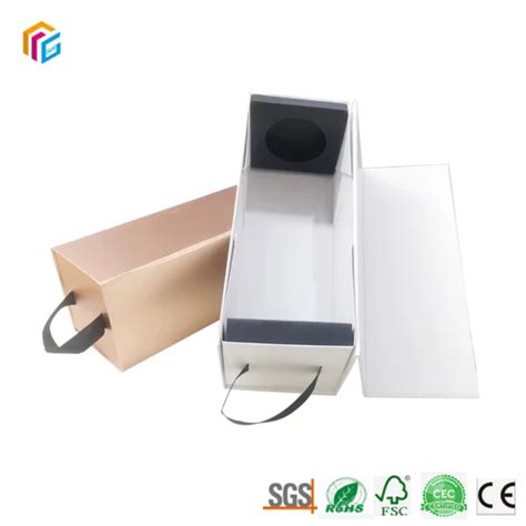 Glossy Lamination Rigid Cardboard Packaging Luxury Foldable Custom Wine