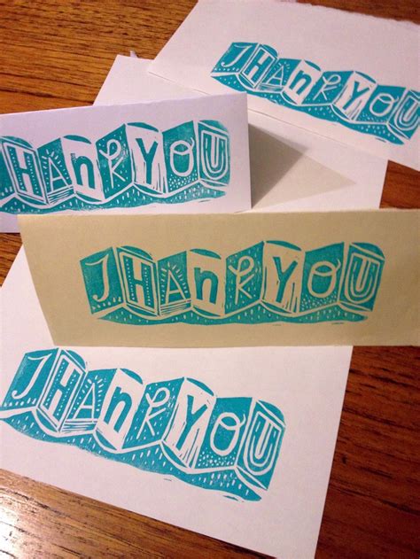 Linocut Thank You Cards by Linzie Hunter