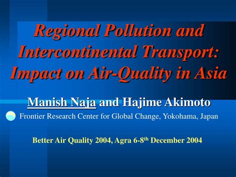 Ppt Regional Pollution And Intercontinental Transport Impact On Air