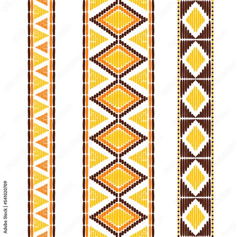 Tribal border seamless set. African print. Ethic texture. Native ...