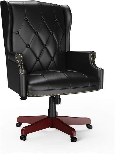 High Back Leather Executive Office Chair, 330LBS Heavy Duty Ergonomic Design Thick Padded Seat ...