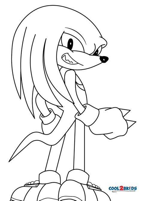 Desenhos de Knuckles the Echidna Para Colorir Páginas Para Impressão