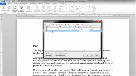 Mail Merge In Microsoft Word For Beginners Youtube