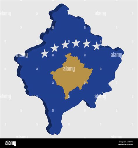 Kosovo Map Flag Vector 3d Illustration Eps 10 Stock Vector Image And Art