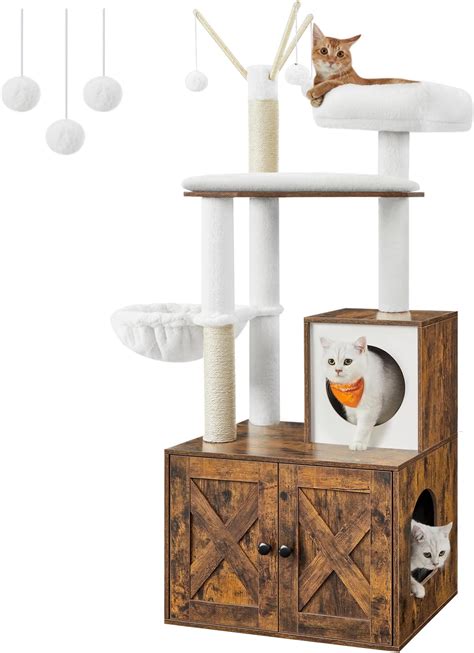 Amazon Hey Brother Cat Tree With Litter Box Enclosure All In One