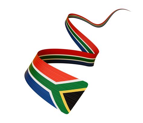 3d Flag Of South Africa, 3d Wavy Shiny South Africa Ribbon Flag , 3d