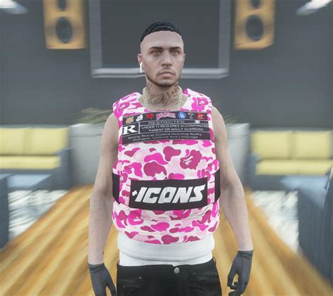 Bape Icons Vest For MP Male SP FiveM GTA5 Mods