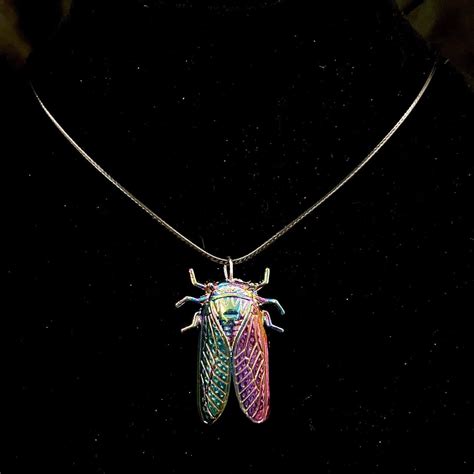 Rainbow Cicada Titanium Cicada Cicada Necklace Cicada Pendant