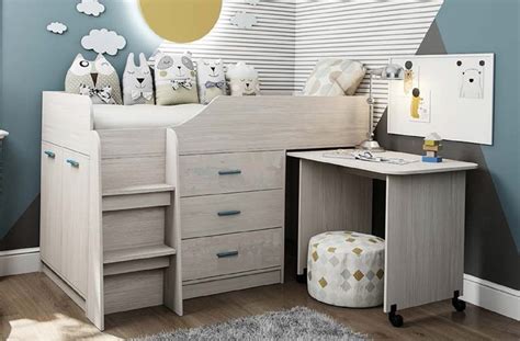 Кровать-чердак Каприз-6 мини с выкатным столом (Анкор белый) купить в ...