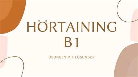 H Ren Neu H Rtraining B Goethe Zertifikat B Teil Mit L Sungen