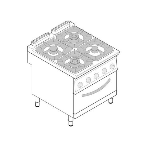 Fourneau Avec Four Gaz Statique GN 2 1 4 Feux Super Gamme 900