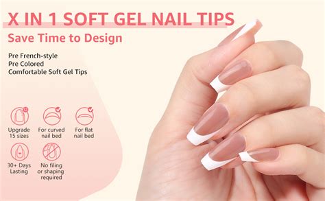 Amazon Lionvison Short Coffin French Tip Nails Soft Acrylic