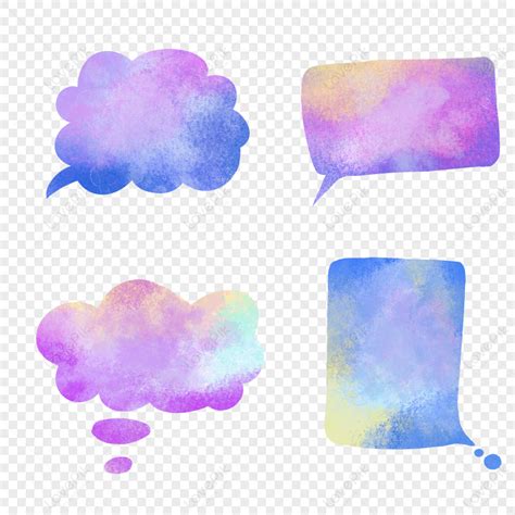 Blue Watercolor Gradient Watercolor Dialog Dialog Box Bubble Dialogue