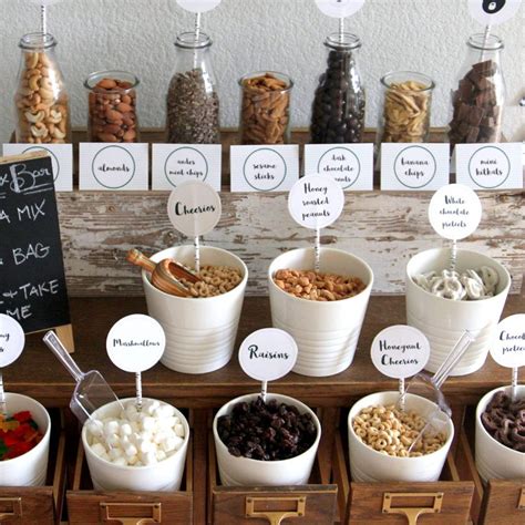 Trail Mix Bar Wedding Snacks Wedding Snack Bar Trail Mix