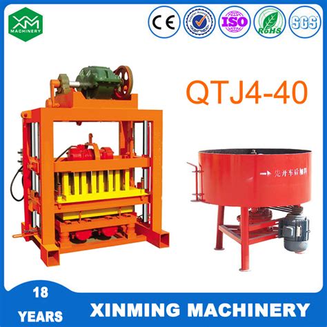 Semi Automatic Qtj4 40 Hollow Block Machine Concrete Brick Machine With