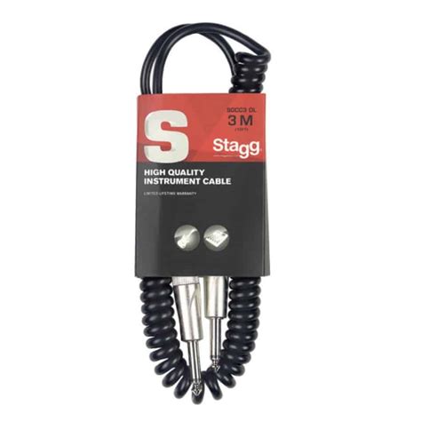 Stagg Sgcc Dl Metre Coiled Instrument Jack Cable