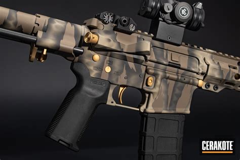 Reptile Camo Ar Cerakoted Using Fs Brown Sand Graphite Black And