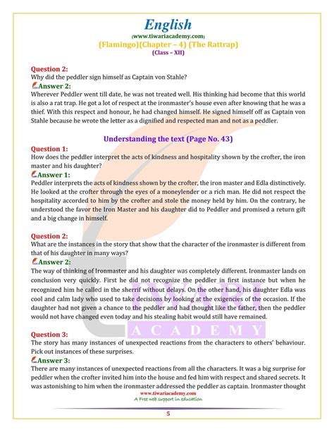 NCERT Solutions For Class 12 English Chapter 4 The Rattrap Flamingo