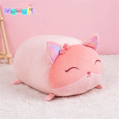 Fox Stuffed Animal Pink Kawaii Plush Squishy Pillow Soft Toy