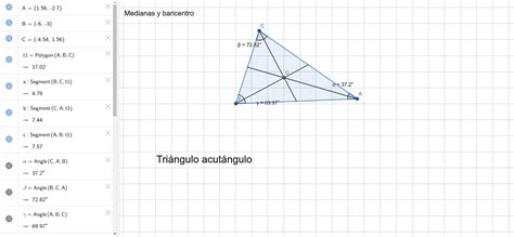 Medianas Y Baricentro Geogebra