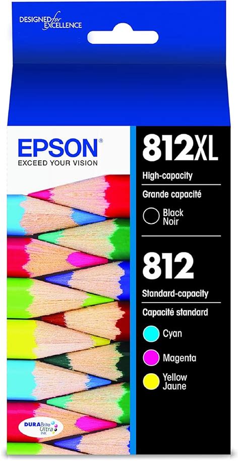 Epson 812 Durabrite Ultra Ink High Capacity Black And Standard Color Cartridge Combo