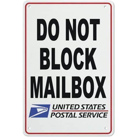 Bilot Do Not Block Mailbox Metal Sign No Parking Aluminum Metal Sign 6
