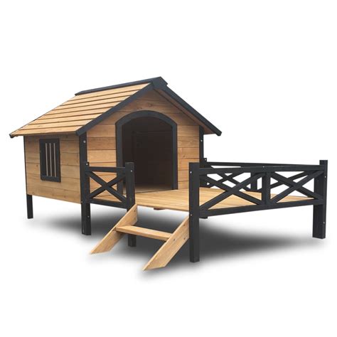 Pefilos 66 Large Dog House For Outdoor Wooden Dog Kennel With Porch