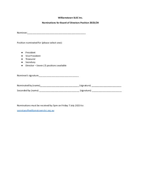 Fillable Online Williamstown Slsc Inc Fax Email Print Pdffiller