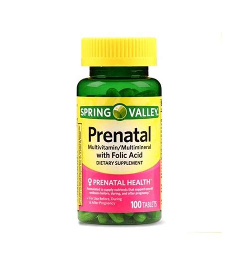 Spring Valley Prenatal Multivitamin And Multimineral 100 Tablets Wealzin