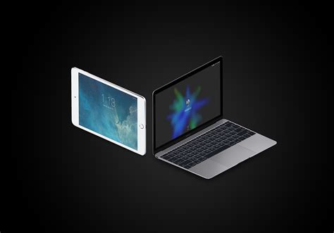 Isometric Macbook Pro Psd Mockup — Free Mockup World