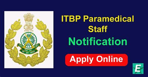 Itbp Paramedical Staff Recruitment Out For Si Asi And Hc Posts