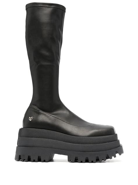 NAKED WOLFE Sin Platform Knee High Boots Smart Closet
