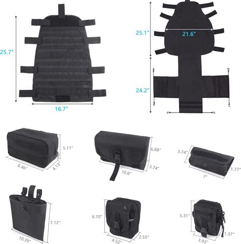 MICTUNING Organizador táctico para respaldo de asiento con 6 bolsas