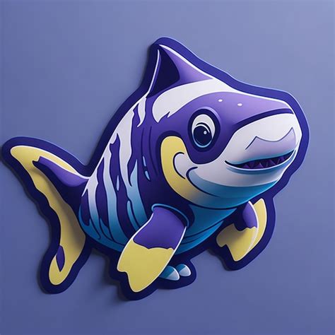 Premium Photo Cut Sticker Design With Shark Theme Ai Generated