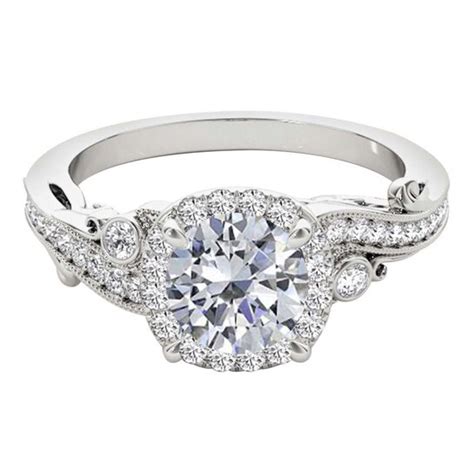 Maulijewels 1 00 Ct Natural Diamond Halo Engagement Ring In 14k Solid