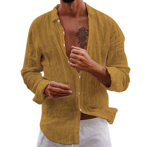 Pmuybhf Male S Oversize Shirt Men Th Of July Mens Slim Casual Button