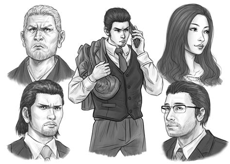 I drew Kiryu and others from the first chapter of Yakuza 5, hope you