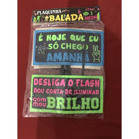 Plaquinhas Neon Frases Divertidas 10 Unidades Shopee Brasil